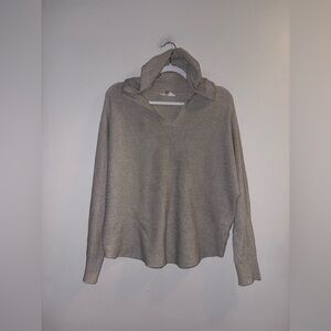 Milano | Grey V-Neck Hoodie Sweater